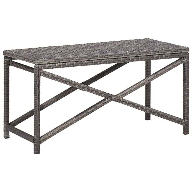 vidaXL Gartenbank 80 cm Poly Rattan Grau vidaXL Gartenbank 80 cm Poly Rattan Grau