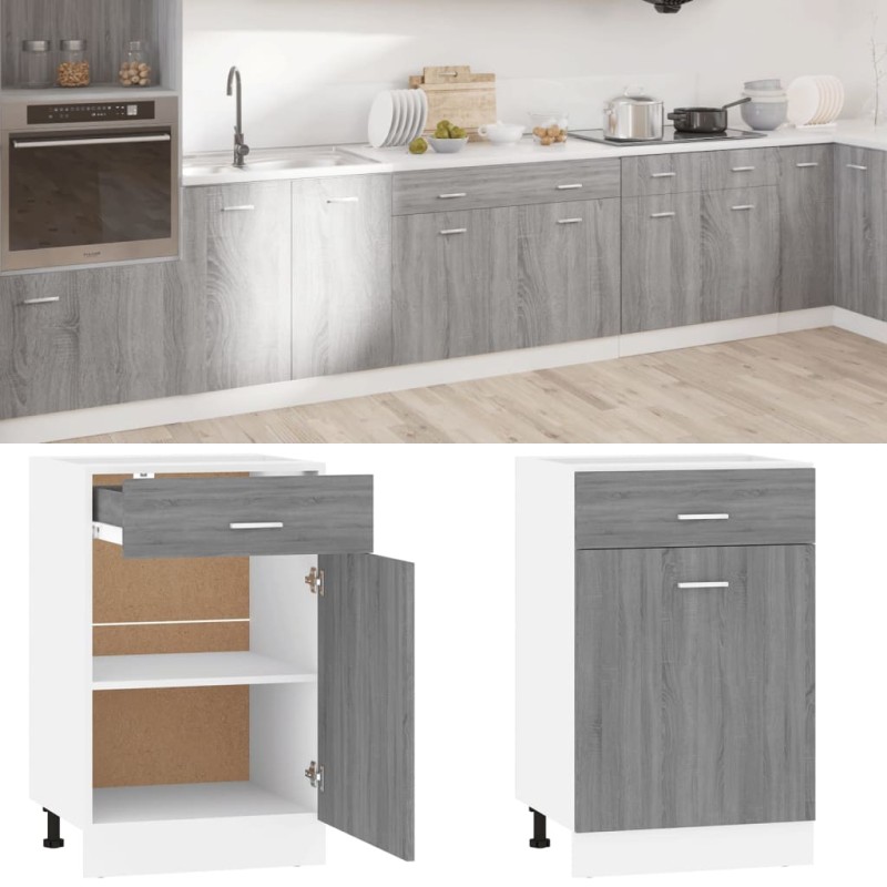 Unterschrank mit Schublade Grau Sonoma 50x46x81,5 cm Unterschrank mit Schublade Grau Sonoma 50x46x81,5 cm