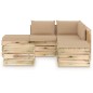 6-tlg. Garten-Lounge-Set mit Kissen Grün Imprägniertes Holz 6-tlg. Garten-Lounge-Set mit Kissen Grün Imprägniertes Holz