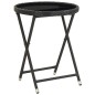 vidaXL Beistelltisch Schwarz 60 cm Poly Rattan und Hartglas vidaXL Beistelltisch Schwarz 60 cm Poly Rattan und Hartglas