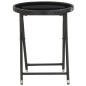 vidaXL Beistelltisch Schwarz 60 cm Poly Rattan und Hartglas vidaXL Beistelltisch Schwarz 60 cm Poly Rattan und Hartglas