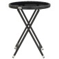 vidaXL Beistelltisch Schwarz 60 cm Poly Rattan und Hartglas vidaXL Beistelltisch Schwarz 60 cm Poly Rattan und Hartglas