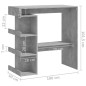 Bartisch mit Regal Betongrau 100x50x101,5 cm Holzwerkstoff Bartisch mit Regal Betongrau 100x50x101,5 cm Holzwerkstoff