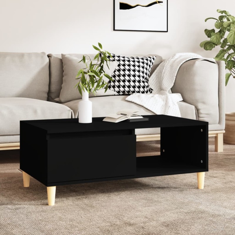 vidaXL Couchtisch Schwarz 90x50x36,5 cm Holzwerkstoff vidaXL Couchtisch Schwarz 90x50x36,5 cm Holzwerkstoff