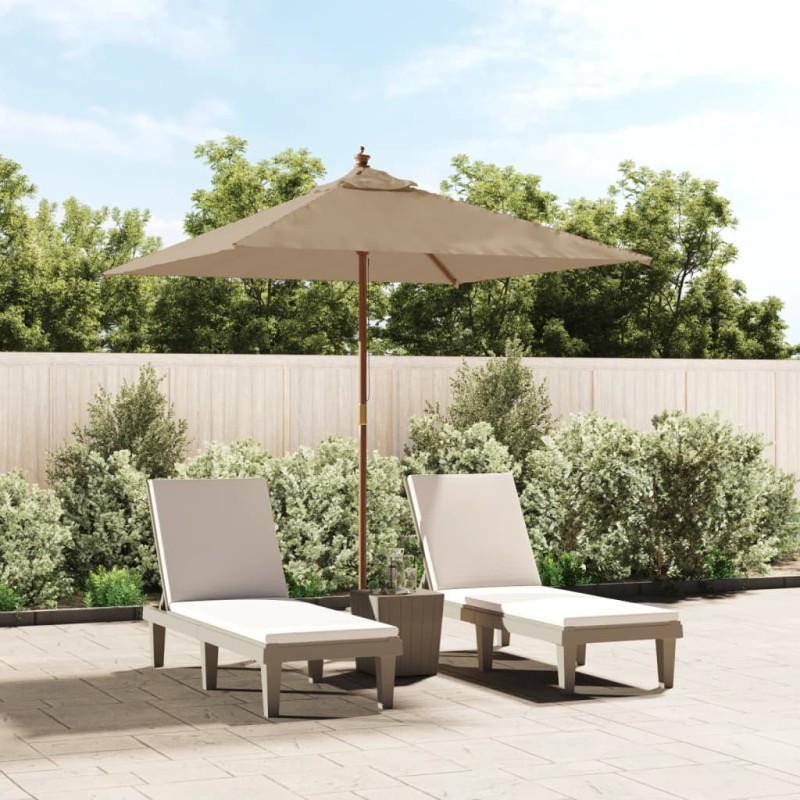 Sonnenschirm mit Holzmast Taupe 198x198x231 cm Sonnenschirm mit Holzmast Taupe 198x198x231 cm
