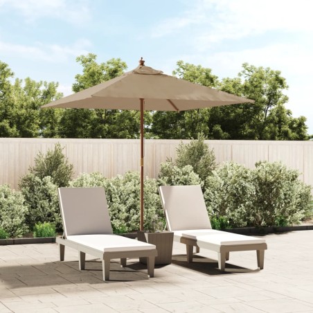 Sonnenschirm mit Holzmast Taupe 198x198x231 cm