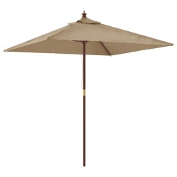 Sonnenschirm mit Holzmast Taupe 198x198x231 cm