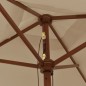 Sonnenschirm mit Holzmast Taupe 198x198x231 cm Sonnenschirm mit Holzmast Taupe 198x198x231 cm