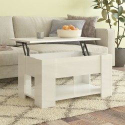vidaXL Couchtisch Hochglanz-Weiß 79x49x41 cm Holzwerkstoff