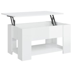 vidaXL Couchtisch Hochglanz-Weiß 79x49x41 cm Holzwerkstoff