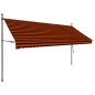 vidaXL Einziehbare Markise Handbetrieben mit LED 350 cm Orange Braun vidaXL Einziehbare Markise Handbetrieben mit LED 350 cm Orange Braun
