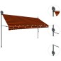 vidaXL Einziehbare Markise Handbetrieben mit LED 350 cm Orange Braun vidaXL Einziehbare Markise Handbetrieben mit LED 350 cm Orange Braun