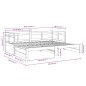 Tagesbett Ausziehbar Schwarz Massivholz Kiefer 2x(80x200) cm Tagesbett Ausziehbar Schwarz Massivholz Kiefer 2x(80x200) cm