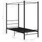 vidaXL Himmelbett Schwarz Metall 90x200 cm vidaXL Himmelbett Schwarz Metall 90x200 cm