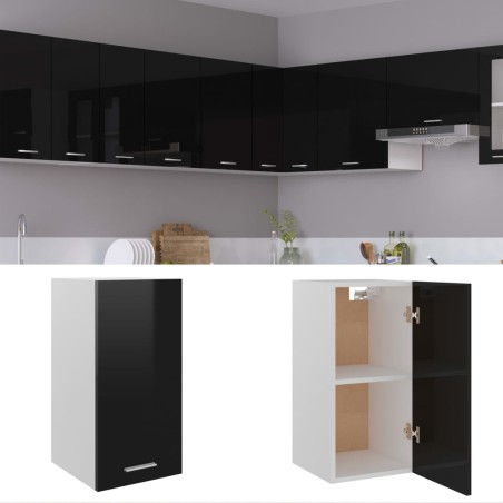 Hängeschrank Hochglanz-Schwarz 29,5x31x60 cm Holzwerkstoff