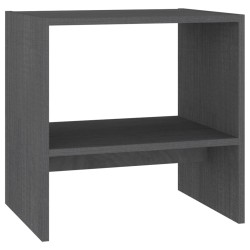 Nachttisch Grau 40x30,5x40 cm Kiefer Massivholz