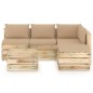 6-tlg. Garten-Lounge-Set mit Kissen Grün Imprägniertes Holz 6-tlg. Garten-Lounge-Set mit Kissen Grün Imprägniertes Holz