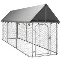 vidaXL Outdoor-Hundezwinger mit Dach 400x100x150 cm
