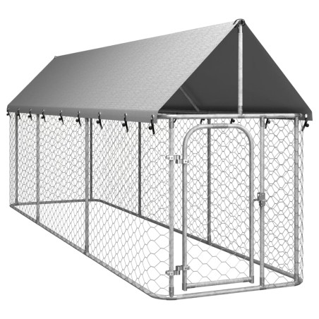 vidaXL Outdoor-Hundezwinger mit Dach 400x100x150 cm