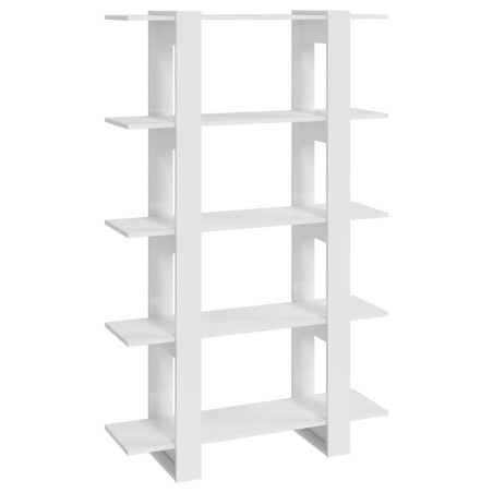 vidaXL Bücherregal/Raumteiler Hochglanz-Weiß 100x30x160 cm