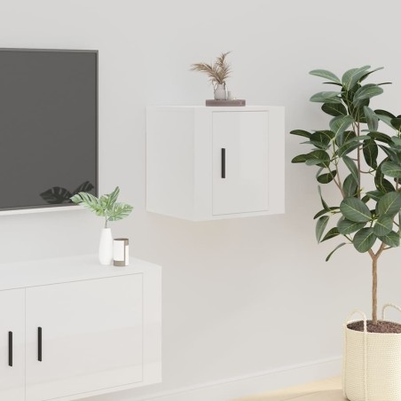 vidaXL TV-Wandschrank Hochglanz-Weiß 40x34,5x40 cm