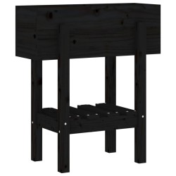 vidaXL Pflanzkübel Schwarz 62x30x69 cm Massivholz Kiefer 