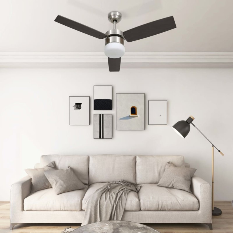 Deckenventilator mit Licht und Fernbedienung 108 cm Dunkelbraun Deckenventilator mit Licht und Fernbedienung 108 cm Dunkelbraun