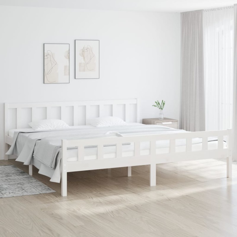 vidaXL Massivholzbett Weiß 160x200 cm vidaXL Massivholzbett Weiß 160x200 cm