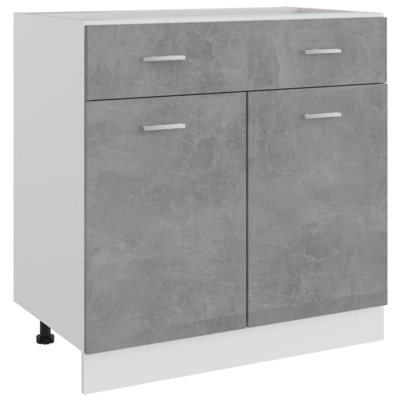 Schubunterschrank Betongrau 80x46x81,5 cm Holzwerkstoff Schubunterschrank Betongrau 80x46x81,5 cm Holzwerkstoff