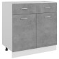 Schubunterschrank Betongrau 80x46x81,5 cm Holzwerkstoff Schubunterschrank Betongrau 80x46x81,5 cm Holzwerkstoff