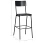Barhocker 2 Stk. Schwarz Massives Sperrholz Stahl Barhocker 2 Stk. Schwarz Massives Sperrholz Stahl
