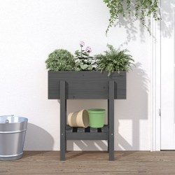 vidaXL Pflanzkübel Grau 62x30x69 cm Massivholz Kiefer 