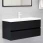 vidaXL Waschbeckenunterschrank Schwarz 100x38,5x45 cm Holzwerkstoff vidaXL Waschbeckenunterschrank Schwarz 100x38,5x45 cm Holzwerkstoff