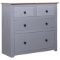 vidaXL Sideboard Grau 80x40x83 cm Kiefernholz Panama vidaXL Sideboard Grau 80x40x83 cm Kiefernholz Panama