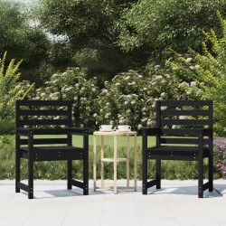 Gartenstühle 2 Stk. Schwarz 60x48x91 cm Massivholz Kiefer