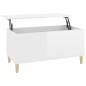Couchtisch Hochglanz-Weiß 90x44,5x45 cm Holzwerkstoff Couchtisch Hochglanz-Weiß 90x44,5x45 cm Holzwerkstoff