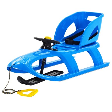 Schlitten mit Sitz und Lenkrad Blau 102,5x40x23 cm Polypropylen