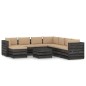 9-tlg. Garten-Lounge-Set mit Kissen Grau Imprägniertes Holz 9-tlg. Garten-Lounge-Set mit Kissen Grau Imprägniertes Holz