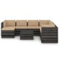 9-tlg. Garten-Lounge-Set mit Kissen Grau Imprägniertes Holz 9-tlg. Garten-Lounge-Set mit Kissen Grau Imprägniertes Holz