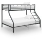 vidaXL Etagenbettgestell Schwarz Metall 140x200 cm/90x200 cm 