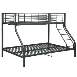 vidaXL Etagenbettgestell Schwarz Metall 140x200 cm/90x200 cm 