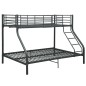 vidaXL Etagenbettgestell Schwarz Metall 140x200 cm/90x200 cm 
