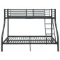 vidaXL Etagenbettgestell Schwarz Metall 140x200 cm/90x200 cm 
