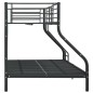vidaXL Etagenbettgestell Schwarz Metall 140x200 cm/90x200 cm 