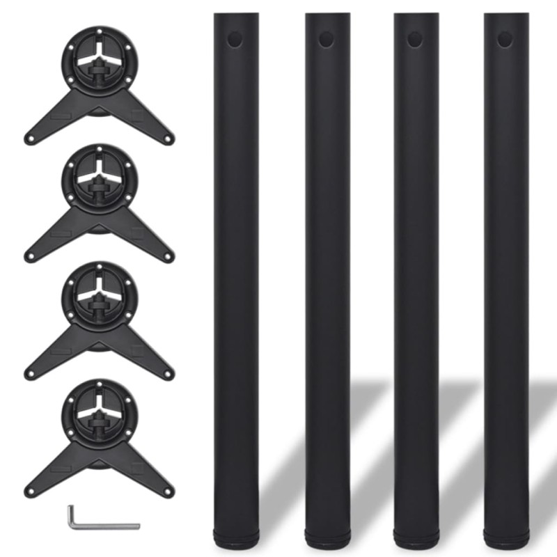 4x höhenverstellbares Tischbein Schwarz 710 mm 4x höhenverstellbares Tischbein Schwarz 710 mm