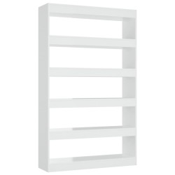 vidaXL Bücherregal/Raumteiler Hochglanz-Weiß 100x30x166 cm