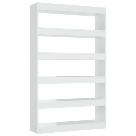 vidaXL Bücherregal/Raumteiler Hochglanz-Weiß 100x30x166 cm