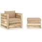 2-tlg. Garten-Lounge-Set mit Kissen Grün Imprägniertes Holz 2-tlg. Garten-Lounge-Set mit Kissen Grün Imprägniertes Holz