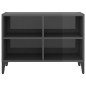 TV-Schrank mit Metallbeinen Hochglanz-Grau 69,5x30x50cm TV-Schrank mit Metallbeinen Hochglanz-Grau 69,5x30x50cm