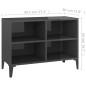 TV-Schrank mit Metallbeinen Hochglanz-Grau 69,5x30x50cm TV-Schrank mit Metallbeinen Hochglanz-Grau 69,5x30x50cm